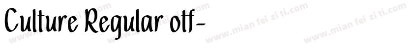 Culture Regular otf字体转换